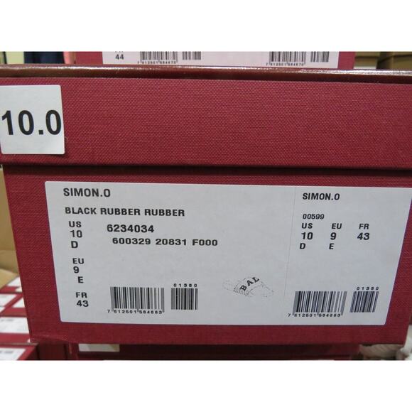 NIB BALLY SIMON BLACK RUBBER RED WHITE WEB LOGO SANDALS POOL SLIDES 10 D ITALY main image 6
